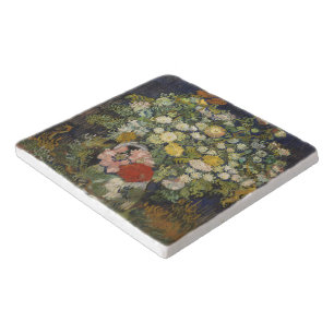 Vintage Impressionist Floral Bouquet Van Gogh Trivet