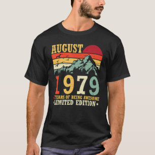 Vintage In August 1979 43 Years Of Being Awesome L T-Shirt