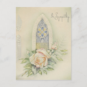 Vintage In Sympathy with Roses Postcard