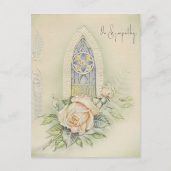 Vintage In Sympathy With Roses Postcard by Gypsify at Zazzle
