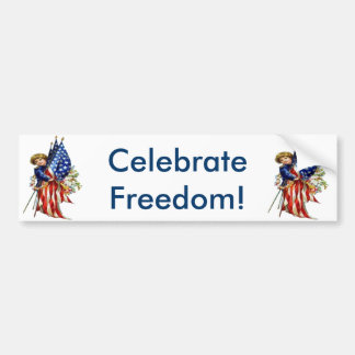 Vintage Independence and Freedom Bumper Sticker