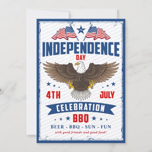 Vintage Independence Day 4th Of July Invitation