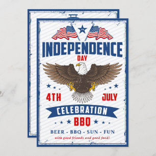 Vintage Independence Day 4th Of July Party Invitation
