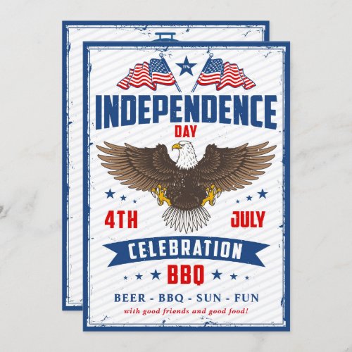 Vintage Independence Day 4th Of July Party Invitation