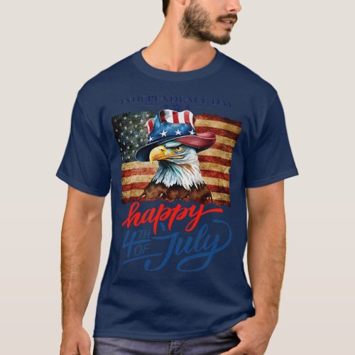vintage independence day america male Eagle versio T_Shirt