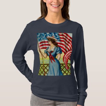 Vintage Independence Day American Flag T-shirt by LeAnnS123 at Zazzle