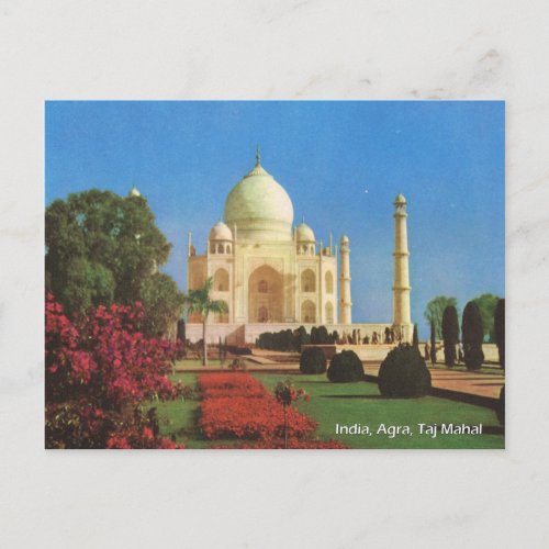 Vintage India Agra Taj Mahal Postcard
