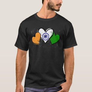Vintage India Indian Flag Heart Pride India Heart T-Shirt