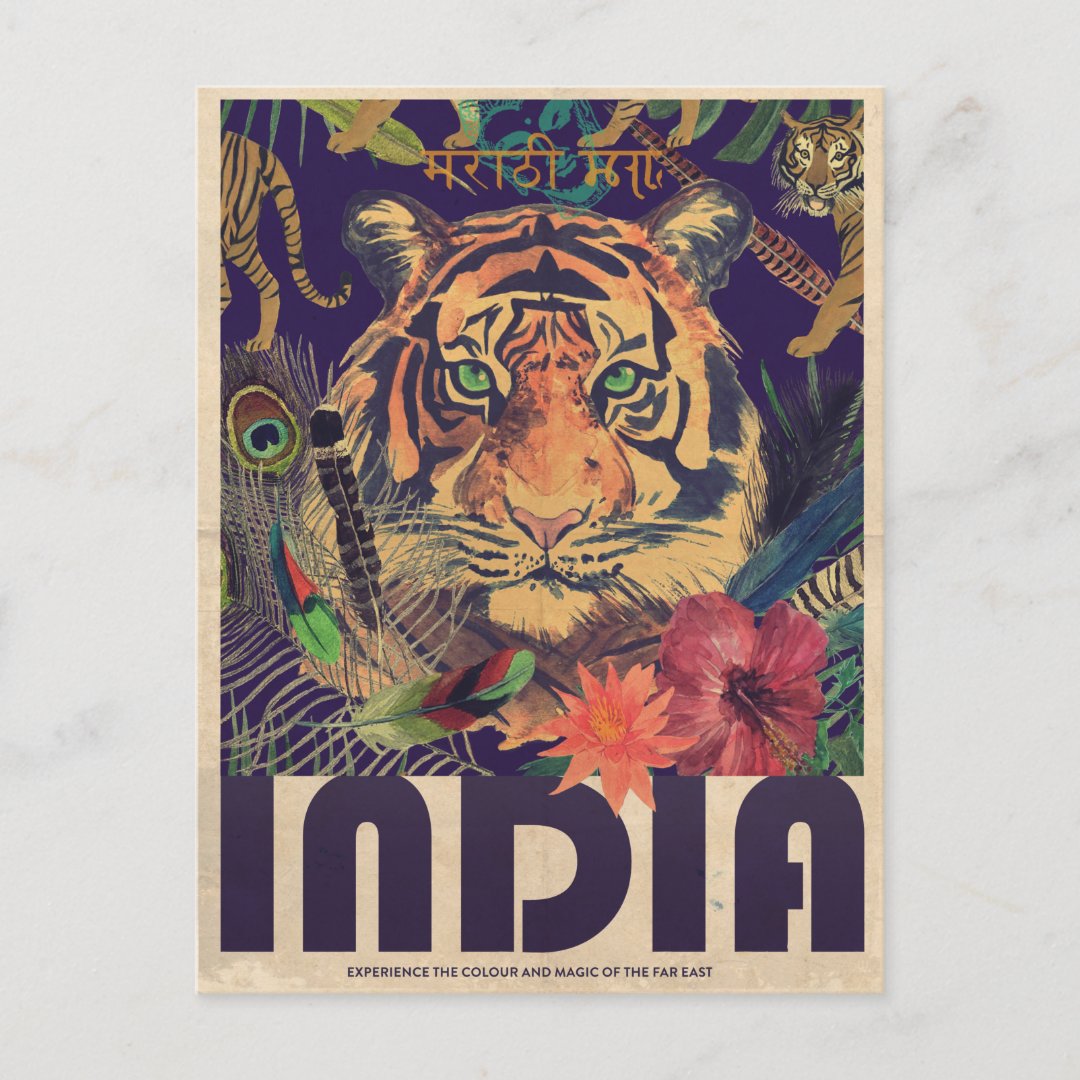 Vintage India Travel Postcard Zazzle
