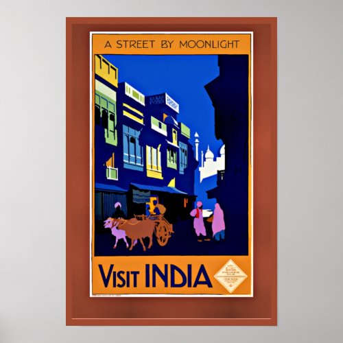 Vintage India travel poster