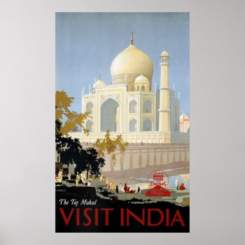 VINTAGE INDIA TRAVEL POSTER