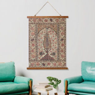 Vintage India Tree, Peacocks, and Floral Design Hanging Tapestry