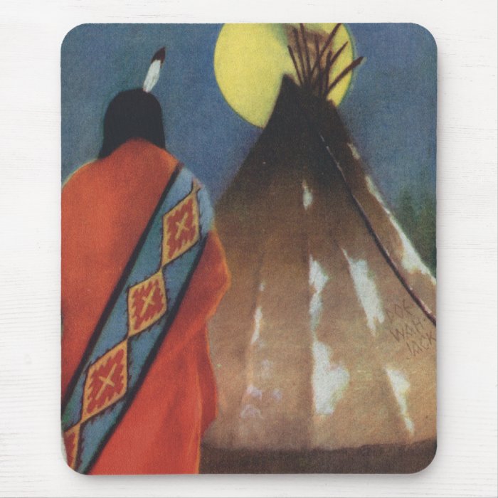 Vintage Indian and Teepee Mouse Pad