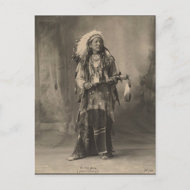 Vintage indian : Black Man, Arapahoes - Postcard (Front)