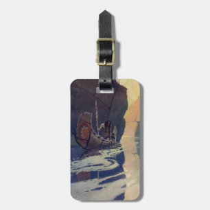 Vintage Indian Canoe Paddling Sun Classic Luggage Tag