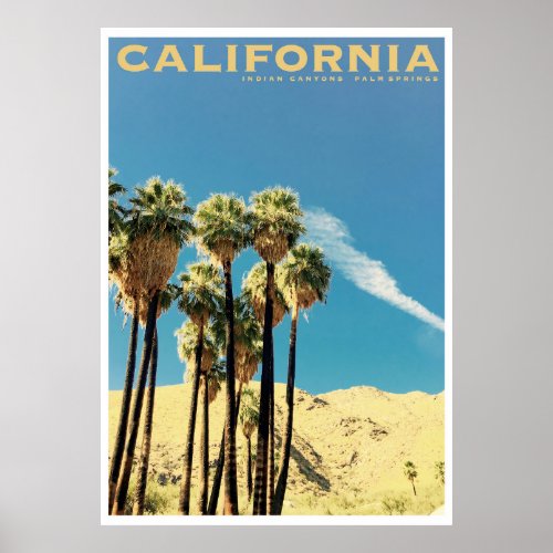 Vintage Indian Canyons Palm Springs Travel Poster