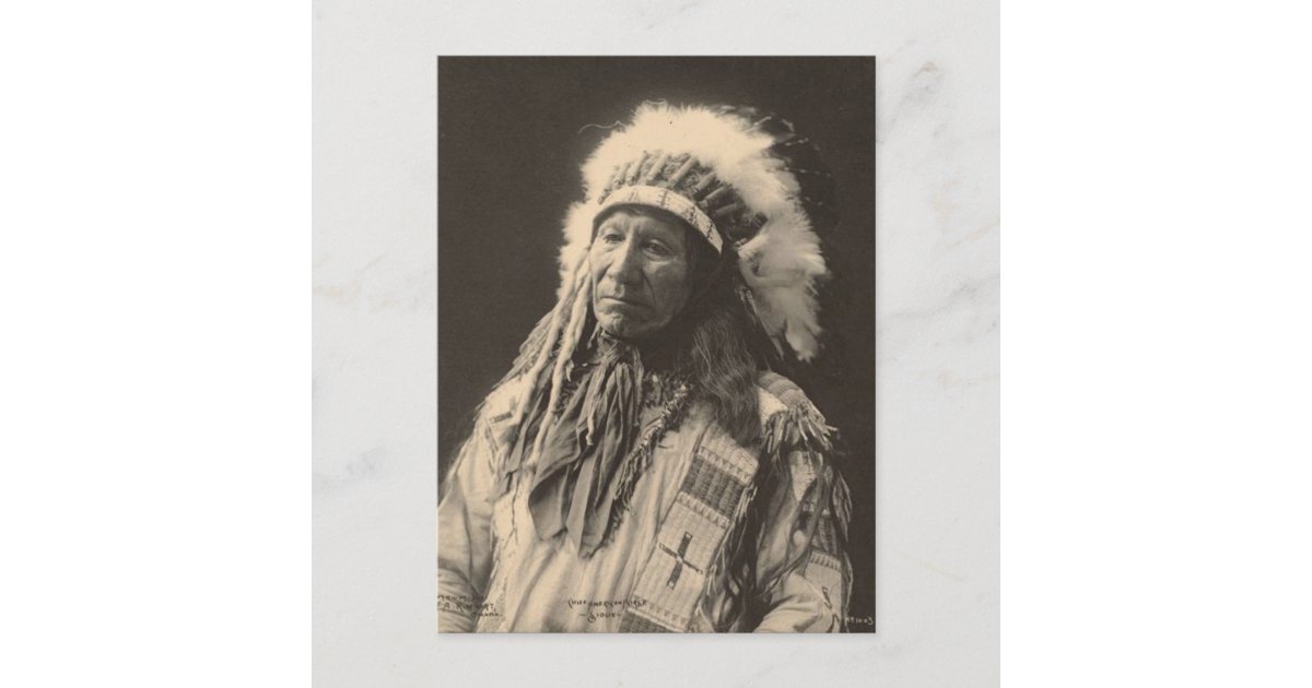 Vintage Indian Chief American Horse Sioux Postcard Zazzle Vintage Indian Chief American Horse Sioux Postcard Zazzle