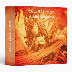 Vintage Indian Corn Basket Fall Personalized 3 Ring Binder