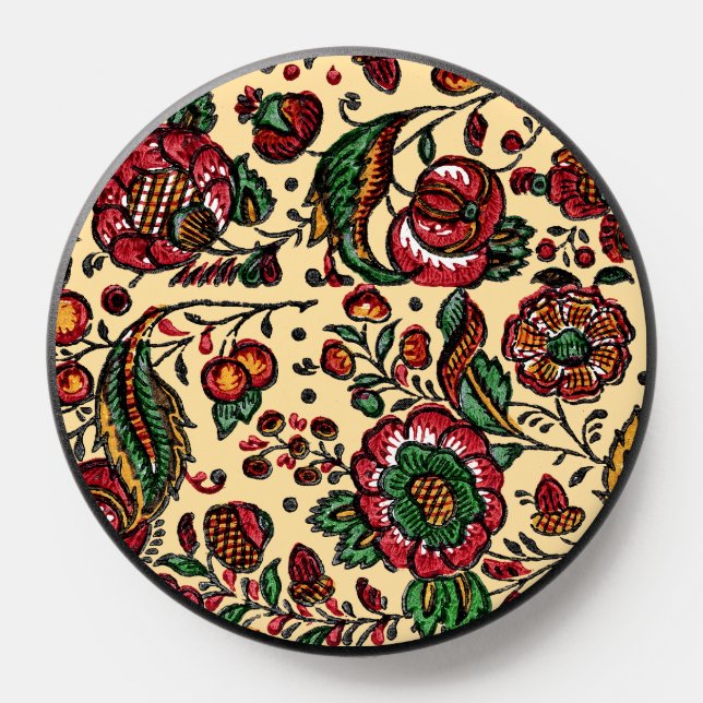 Vintage Indian Cotton Chintz Fabric  PopSocket (Popsocket)