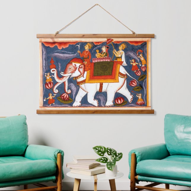 Vintage Indian Elephant Hanging Tapestry (Living Room)