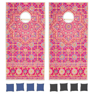 Vintage Indian Embroidery Pattern Cornhole Set