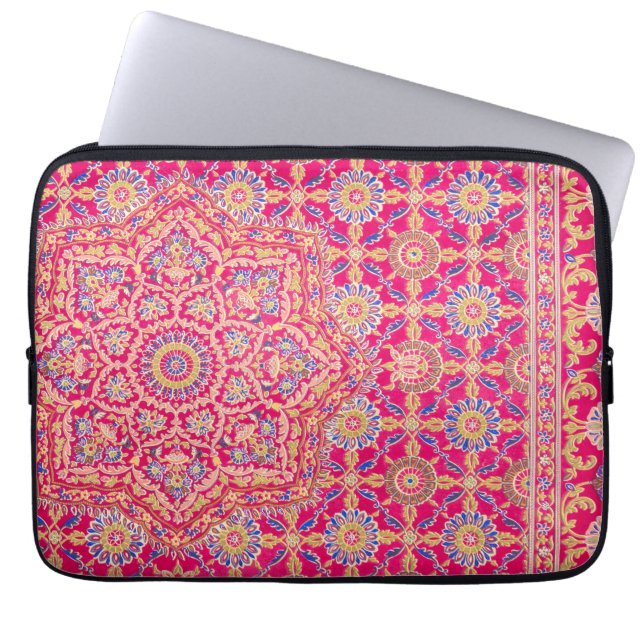Vintage Indian Embroidery Pattern Laptop Sleeve (Front)
