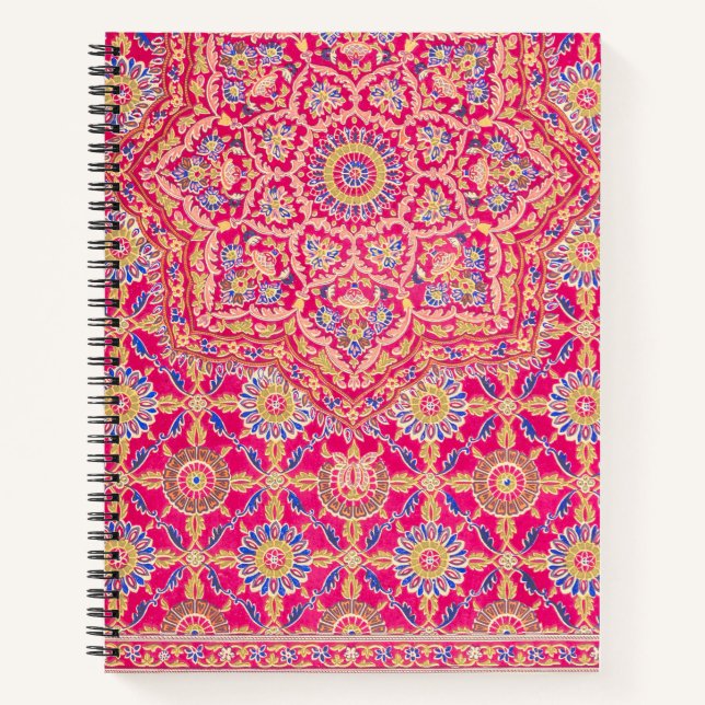 Vintage Indian Embroidery Pattern Notebook (Front)