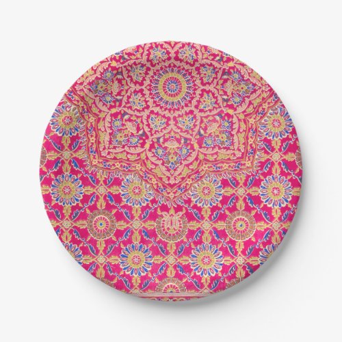 Vintage Indian Embroidery Pattern Paper Plates