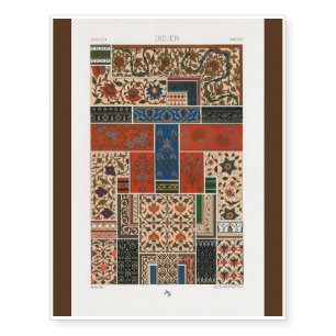 Vintage Indian floral pattern Temporary Tattoos