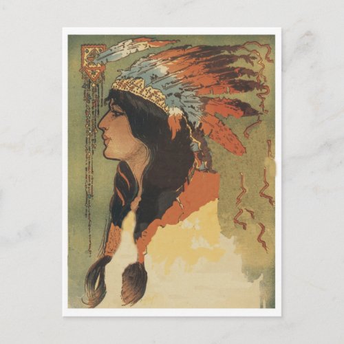 Vintage Indian Girl Postcard