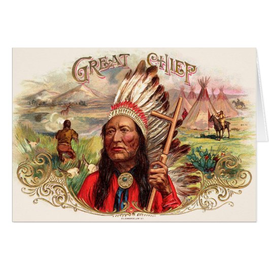 Vintage Indian Great Chief Cigar Box Cards (Front Horizontal)