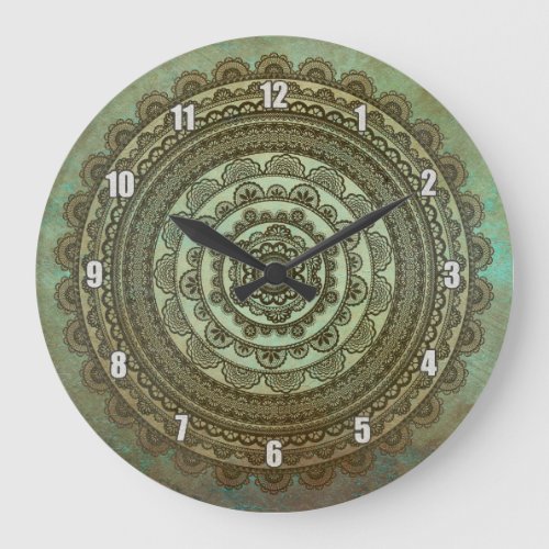 Vintage Indian Mandala Spiritual Zen Wall Clock