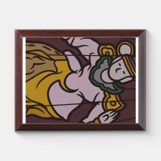 Vintage Indian miniature style art graphic pillow Award Plaque