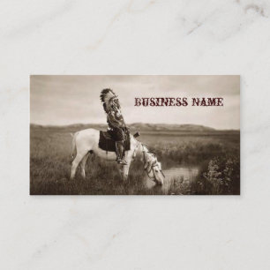 vintage Indian on Horseback Business Cards