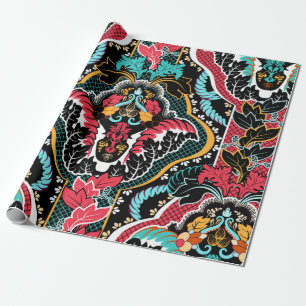 Vintage indian seamless pattern. Floral wallpaper Wrapping Paper