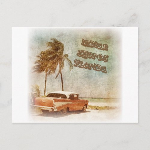 Vintage Indian Shores Beach Scene Postcard