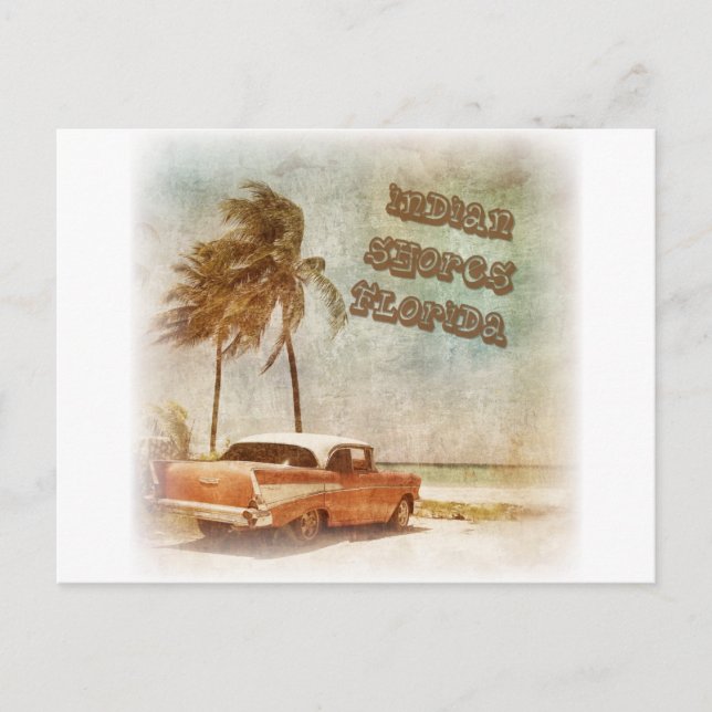 Vintage Indian Shores Beach Scene Postcard (Front)
