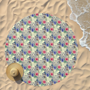 Vintage Indian Style Tiger Pattern Beach Towel