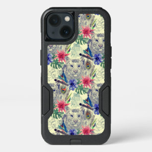 Vintage Indian Style Tiger Pattern iPhone 13 Case