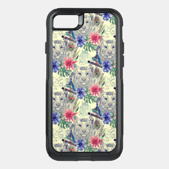 Vintage Indian Style Tiger Pattern Otterbox iPhone Case (Back)