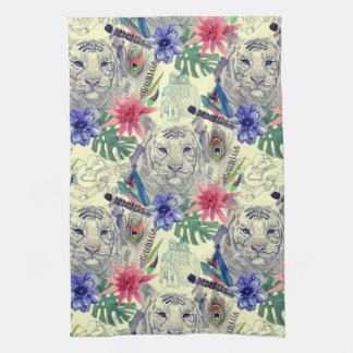 Vintage Indian Style Tiger Pattern Towel