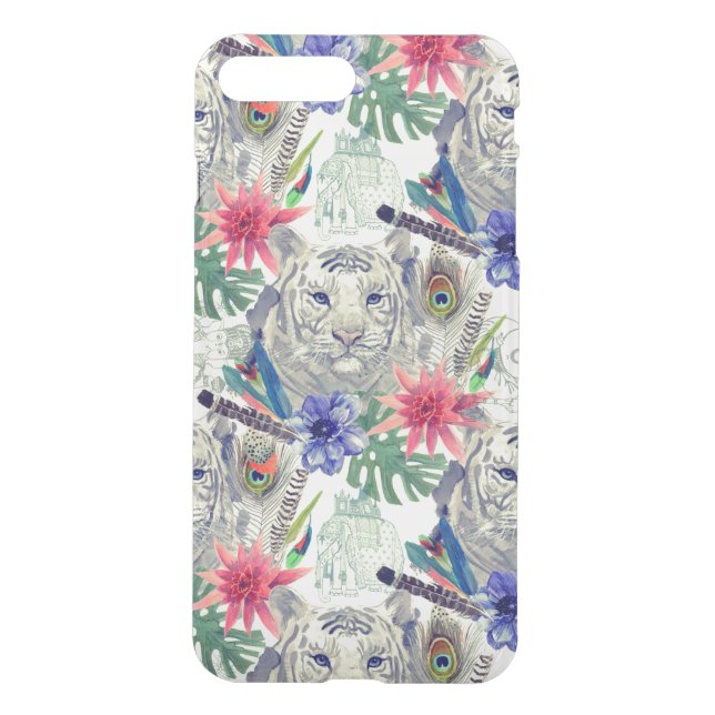 Vintage Indian Style Tiger Pattern Uncommon iPhone Case (Back)