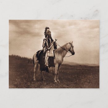 Vintage Indian War Chief Postcard by scenesfromthepast at Zazzle