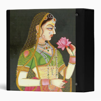 Vintage Indian Woman, Mughal Art 3 Ring Binder
