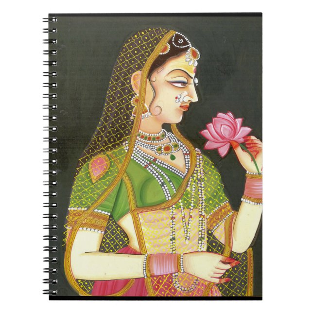 Vintage Indian Woman, Mughal Art Notebook (Front)