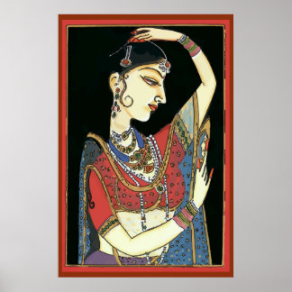 Vintage Indian Woman, Mughal Art Poster