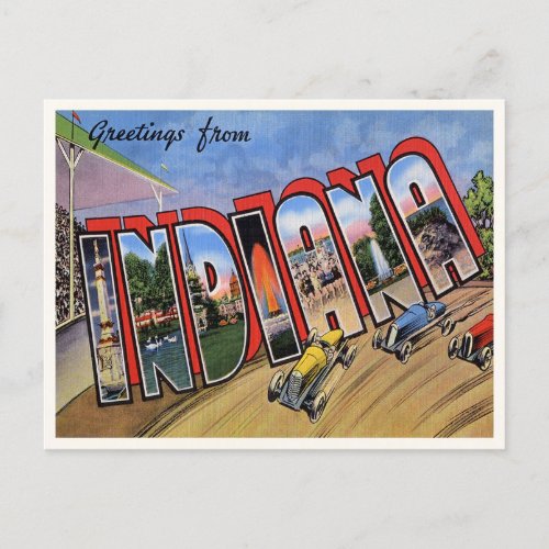Vintage Indiana Announcement Postcard