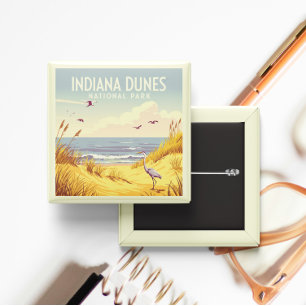 Vintage Indiana Dunes National Park Button