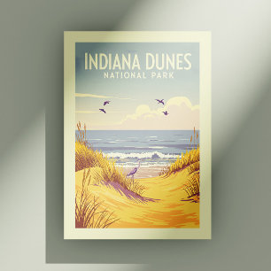 Vintage Indiana Dunes National Park Postcard