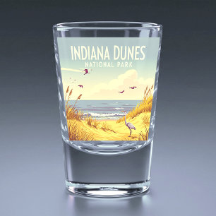 Vintage Indiana Dunes National Park Shot Glass